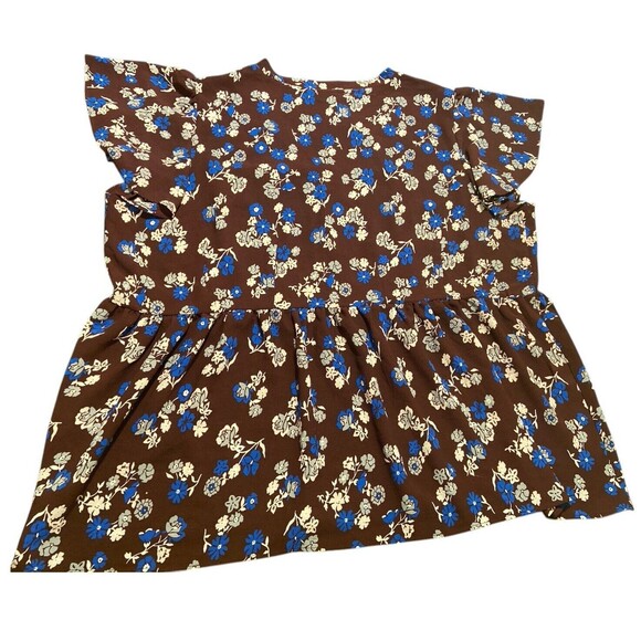 Lane Bryant Plus Size 18 Top blouse Floral‎ Short Sleeve - Picture 4 of 8